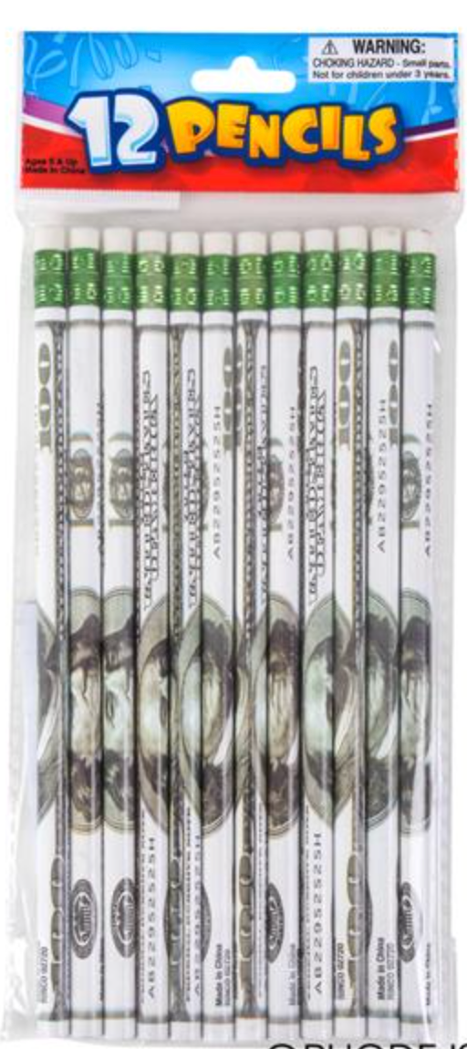 $100.00 BILL PENCILS (72 per unit), #1198 (C-3)