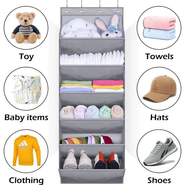 4 Compartments Over The Door Hanging Organizer.