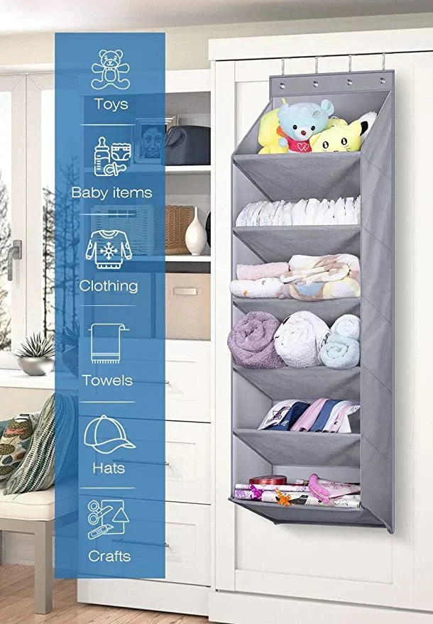 4 Compartments Over The Door Hanging Organizer.