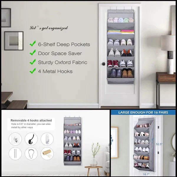 4 Compartments Over The Door Hanging Organizer.