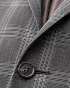 Alfani Gray Plaid Notch Lapel Slim Fit Stretch Blazer