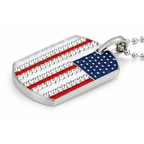 American Flag Rhinestone Dog Tag Necklace