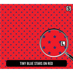 Tiny Blue Stars on Red