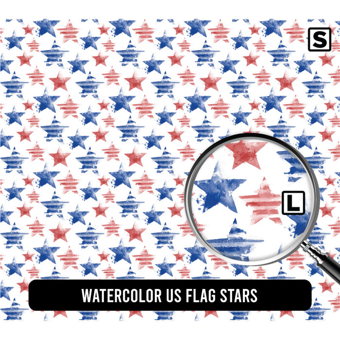 Watercolor US Flag Stars