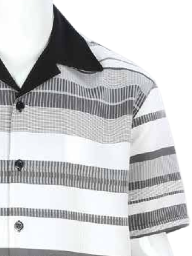 Apollo King Royal Diamond Black and White Striped Classic Fit Walking Suit