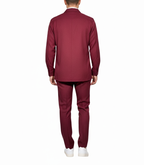 Apollo King Royal Diamond Burgundy Textured Classic Fit 2 Piece Walking Suit