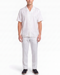 Apollo King Royal Diamond White Tonal Jacquard Regular Fit Walking Suit