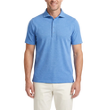 Atica Heather Sky Blue Dress Collar Short Sleeve Cotton Stretch Performance Polo Shirt