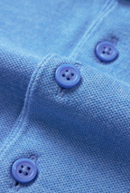 Atica Heather Sky Blue Dress Collar Short Sleeve Cotton Stretch Performance Polo Shirt