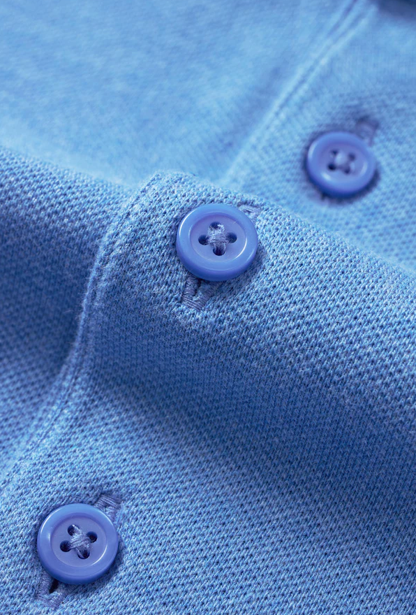 Atica Heather Sky Blue Dress Collar Short Sleeve Cotton Stretch Performance Polo Shirt