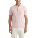 Atica Peach Dress Collar Short Sleeve Cotton Stretch Performance Polo Shirt
