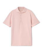 Atica Peach Dress Collar Short Sleeve Cotton Stretch Performance Polo Shirt