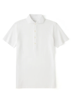 Atica Solid White Dress Collar Short Sleeve Cotton Stretch Performance Polo Shirt