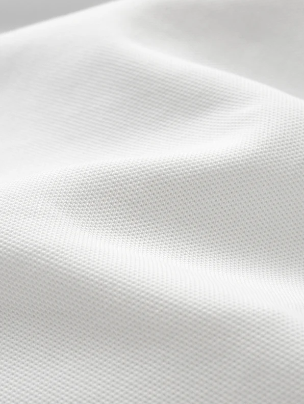 Atica Solid White Dress Collar Short Sleeve Cotton Stretch Performance Polo Shirt