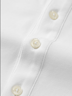 Atica Solid White Dress Collar Short Sleeve Cotton Stretch Performance Polo Shirt