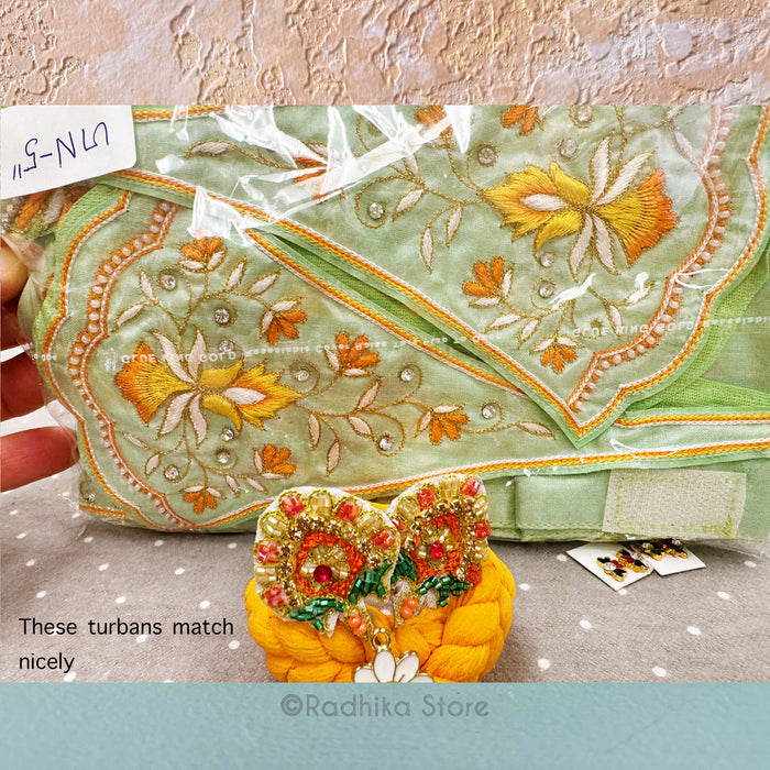 Autumn Dance - Light Sea Green - Silk - Gaura Nitai Deity Outfit