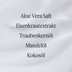 Santaverde Body Lotion Classic – Texturbild der feuchtigkeitsspendenden Naturkosmetik-Körperlotion mit Aloe Vera, Mandelöl, Eisenkrautextrakt und Traubenkernöl