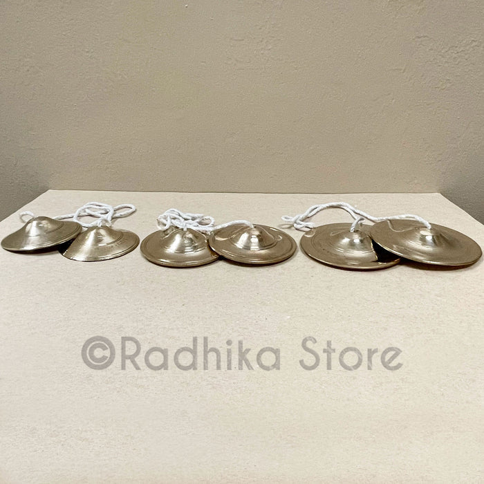 Brass Kartals With High Shine Finish - Hand Cymbals - Choose - 2.5-3-3.5 Inch-