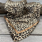 Tan leopard print wild rag scarf