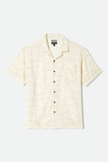 Men's Bunker Slub Short Sleeve Shirt in the color Whitecap/Black Swallows - Front Product View