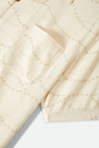 Men's Bunker Slub Short Sleeve Shirt in the color Whitecap/Black Swallows - Additional Laydown image