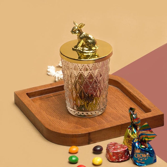 Bunny  Lid Glass Candy Jar | Storage Jar | Center Piece