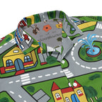 Car Carpet City Hawaiian Shirt in Nostalgic Asphalt & Turf. OEKO-TEX® 100, REACH Compliant, Zero-Wastewater Printing.