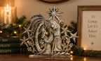 Haitian metal art celebration stars nativity theatrical — wholesale church gift shop fair trade premium