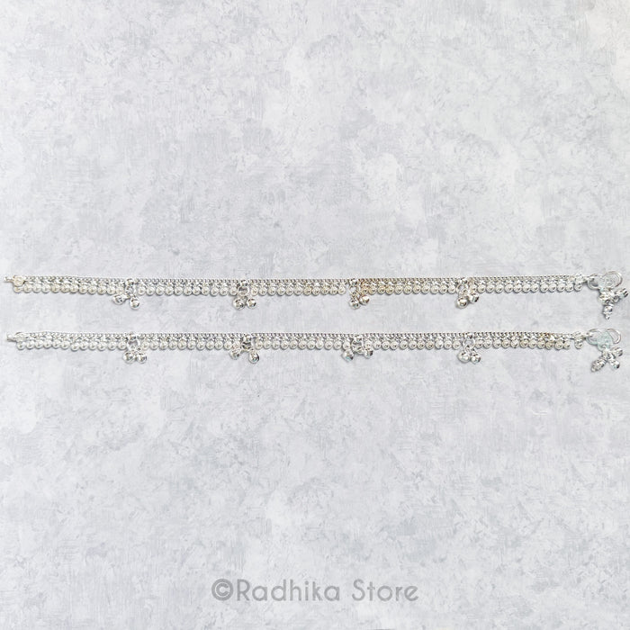 Chum Chum Circles of Love - Set of 2 - Silver Anklets