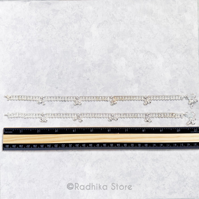 Chum Chum Circles of Love - Set of 2 - Silver Anklets