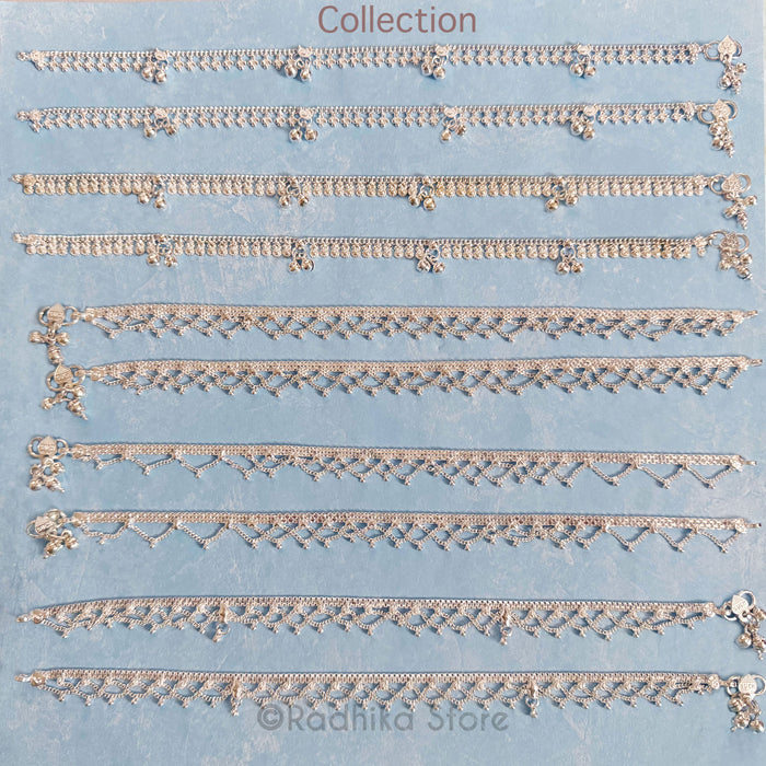 Chum Chum Circles of Love - Set of 2 - Silver Anklets
