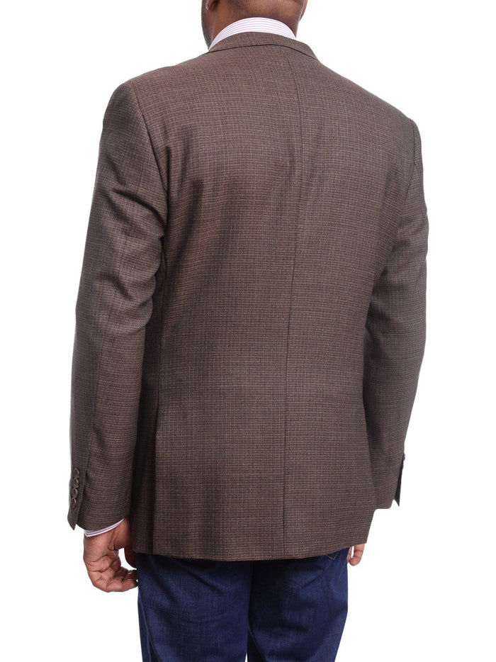Arthur Black BLAZERS Arthur Black Classic Fit Brown Mini Check Two Button Wool Blazer Sportcoat