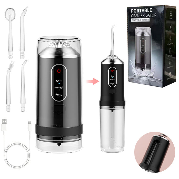 Collapsible Telescopic Portable Water Flosser with Nozzle Storage & 3 Modes