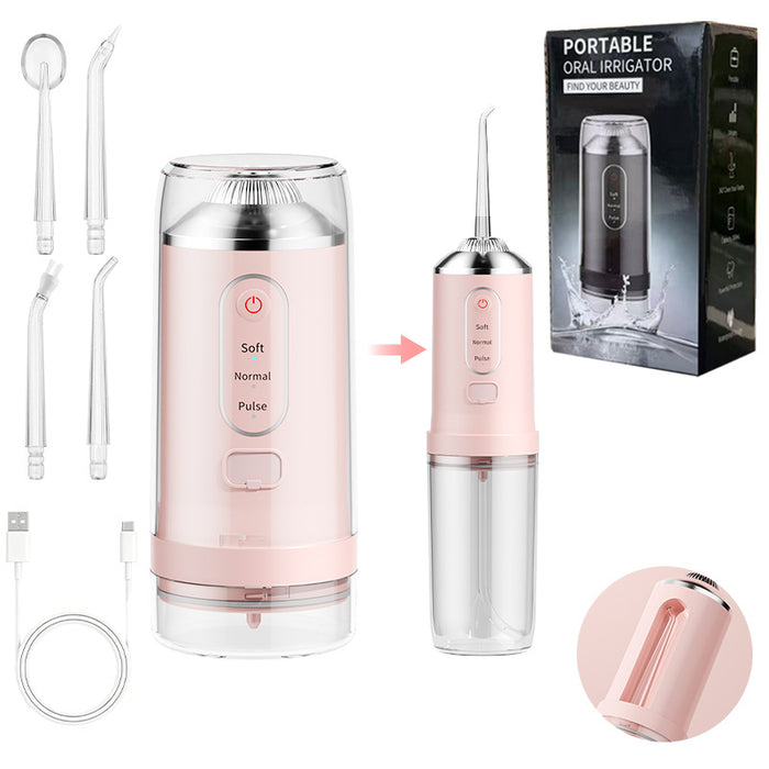 Collapsible Telescopic Portable Water Flosser with Nozzle Storage & 3 Modes