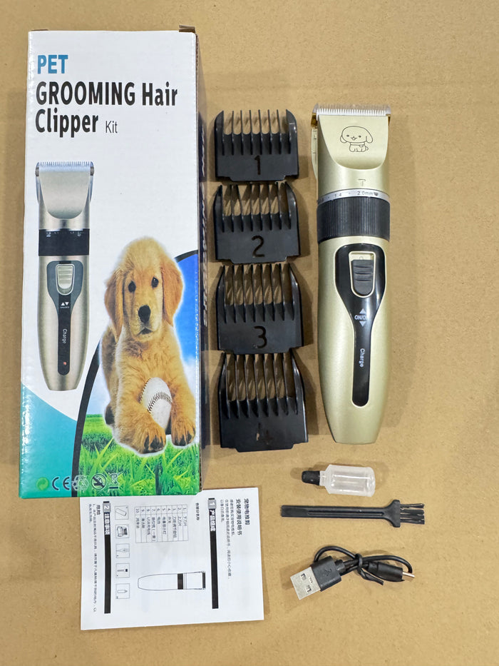 Cordless Rechargeable Pet Grooming Hair Clipper Kit with 4 Guard Combs