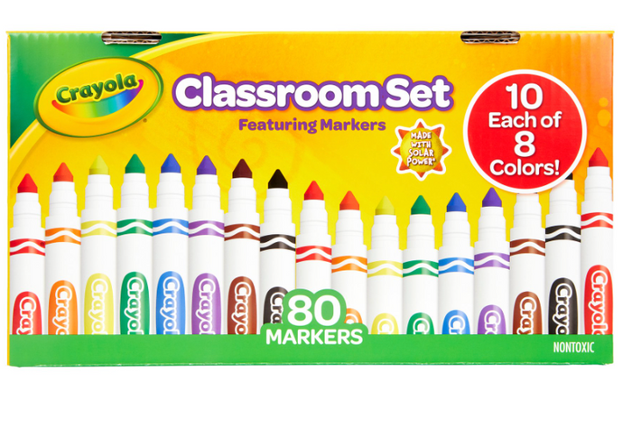 Crayola Classroom Set Broad Line Art Markers, Teacher Supplies, 80 Count #58-7780
