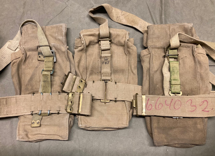 Danish M/45-50 Web Equipment Set – Cold War Era, British-Influenced Design, Used Good