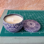 Decorative Miniature Soy Candle Tins With Lids - Set of 8 - Set A