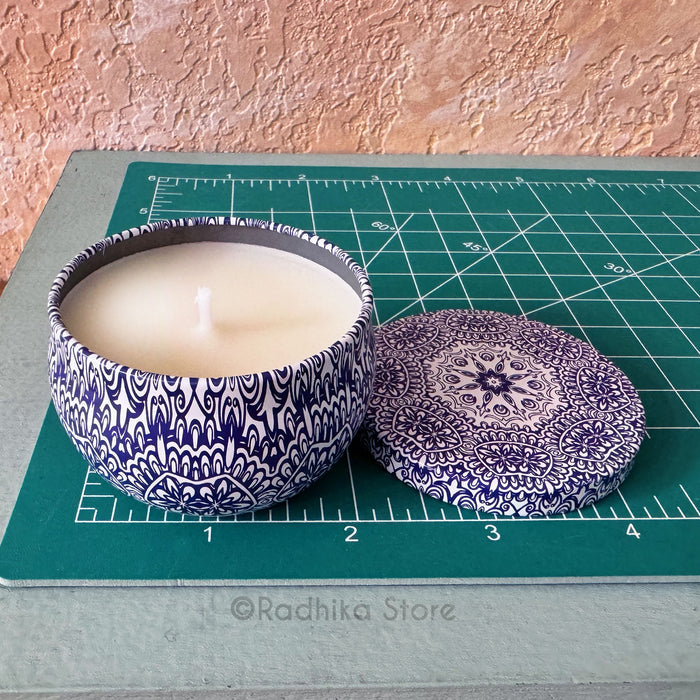 Decorative Miniature Soy Candle Tins With Lids - Set of 8 - Set A