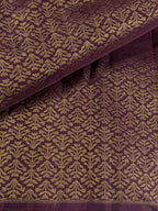 Deep Mauve Floral Kanchipuram Silk Fabric