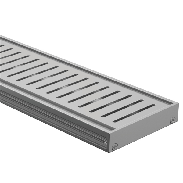 Drainlab - Linear Drain Slotted Grate - 1200mmL x 20mmH - Satin Silver - Image 1