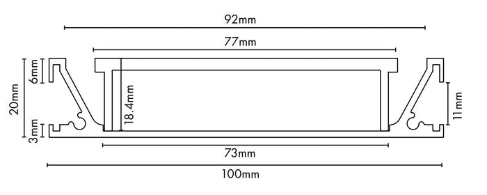 Drainlab - Linear Drain Slotted Grate - 1200mmL x 20mmH - Satin Silver - Image 2