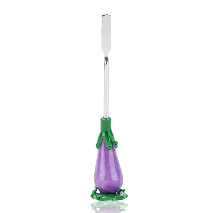 Empire Glassworks Eggplant Dabber with purple glass handle and metal working end