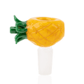 Empire Glassworks Pineapple Bowl Piece with yellow glass fruit body and green leaf detail