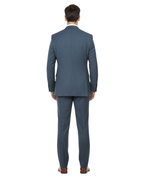 English Laundry Gray With Blue Check Slim Fit Notch Lapel Stretch 2 Button Suit