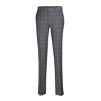 English Laundry Mens Gray & Blue Windowpane Slim Fit Notch Lapel 2 Button Stretch Suit