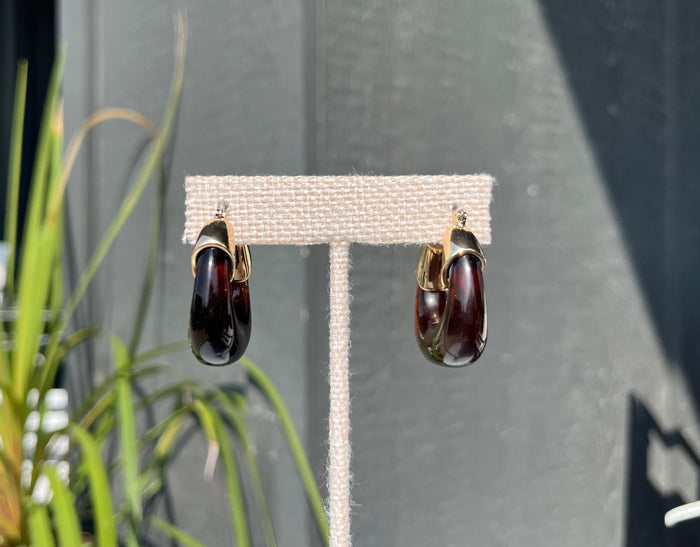 Espresso Resin Hoop Earring