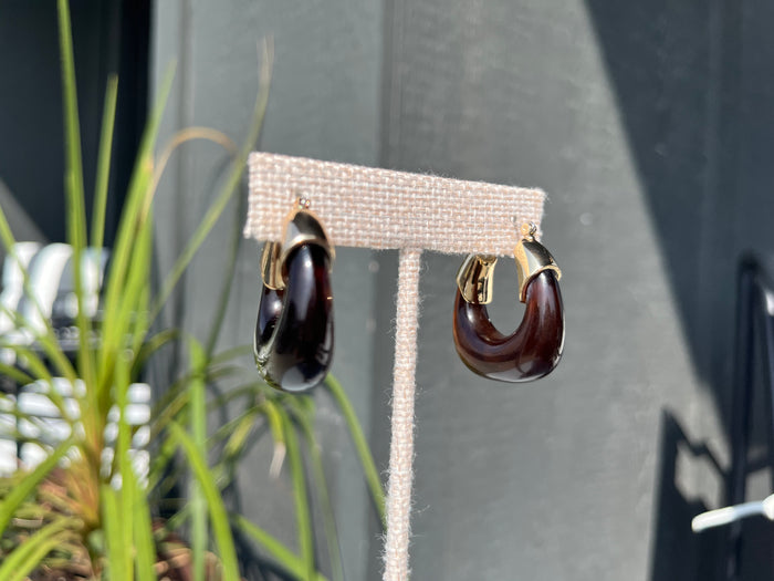 Espresso Resin Hoop Earring