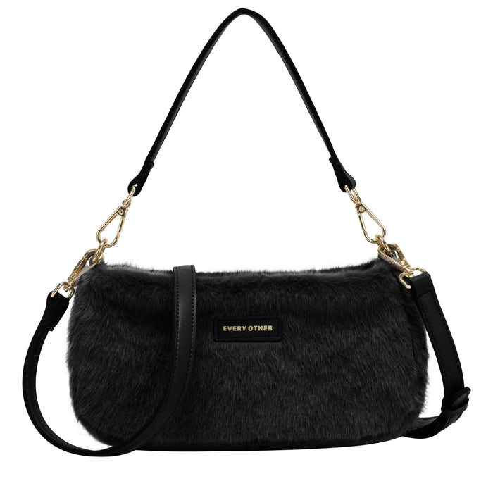 Every Other Baguette Cross Body Shoulder Bag - Black