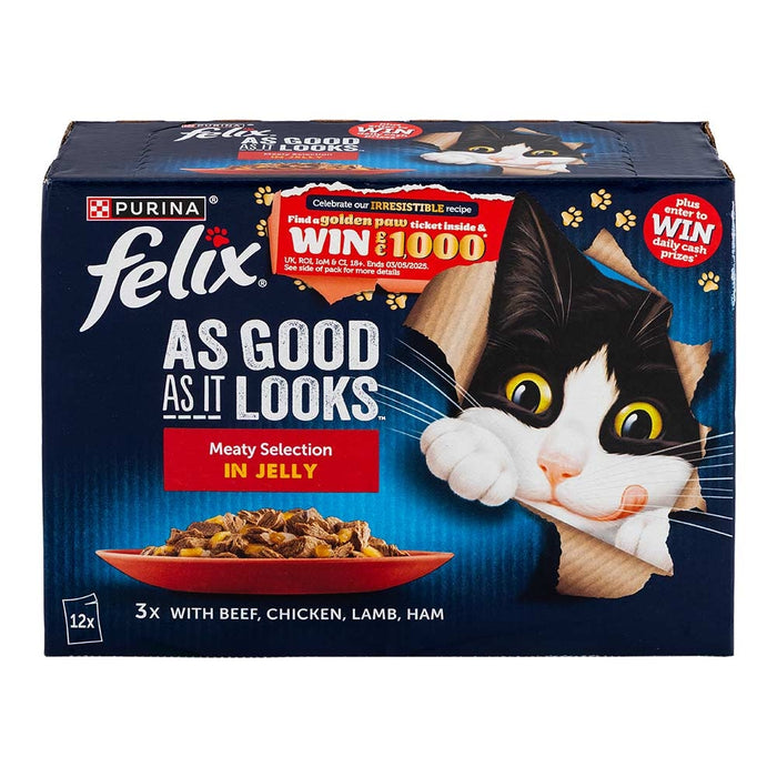 Felix As Good As It Looks Meaty Selection In Jelly Wet Cat Food 12 X 85G | Poundstretcher  539261